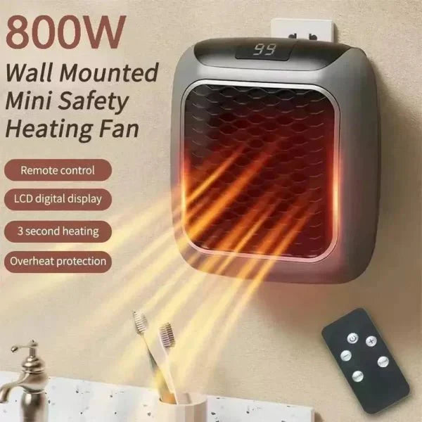 Handy Heater Turbo 800 - Wall Outlet Space Heater with Remote Control