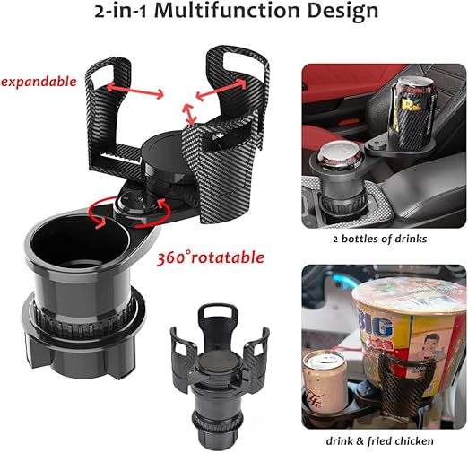 2-in-1 360° Rotatable Car Drink Expander Holder