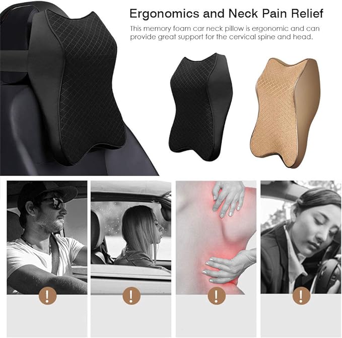Car Seat Headrest | Ergonomic Memory Foam Car Neck Pillow