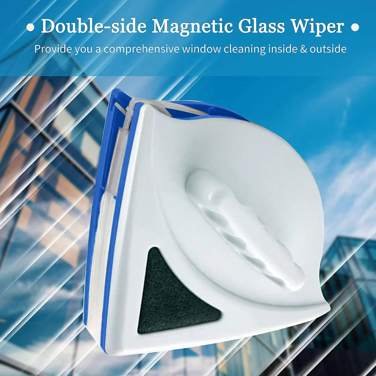 Double-Faced Magnetic Glass Cleaner for Dual-Side Window Cleaning