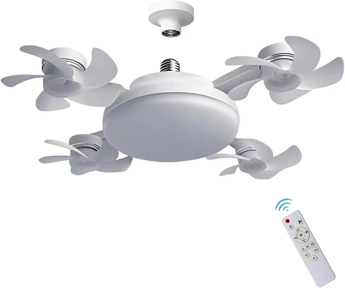 F4+ Ceiling Fan with LED Light, Remote Control, E27 Base, 3 Color Modes, 2000 Lumens
