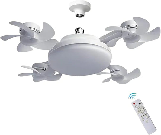 F4+ Ceiling Fan with LED Light, Remote Control, E27 Base, 3 Color Modes, 2000 Lumens