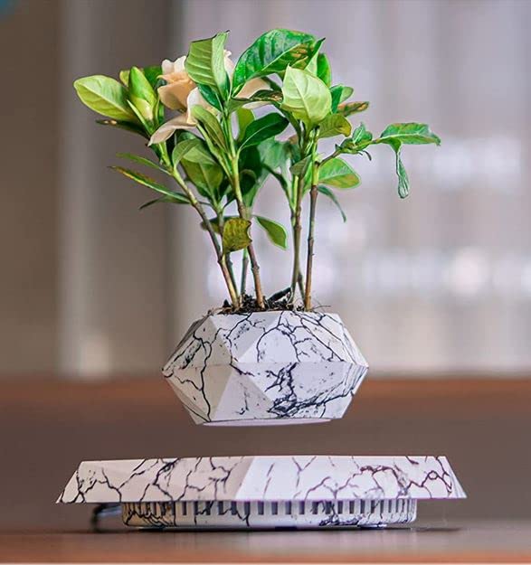 Levitating - Magnetic Floating Marble Pot for Home & Office Decor