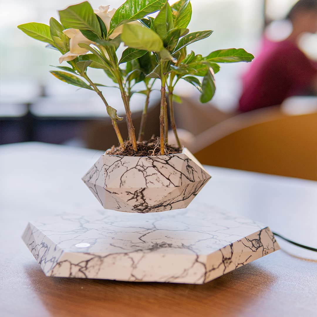 Levitating - Magnetic Floating Marble Pot for Home & Office Decor