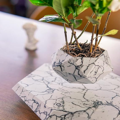 Levitating - Magnetic Floating Marble Pot for Home & Office Decor