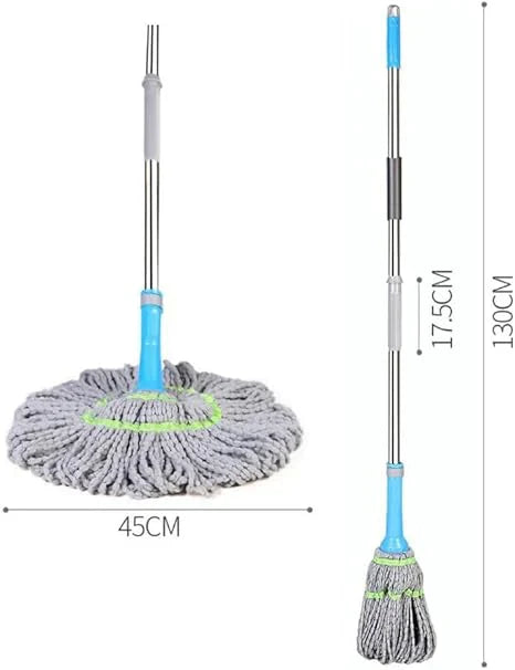 Magic Squeezing Mop with Self-Wringing System and 360° Rotating Head