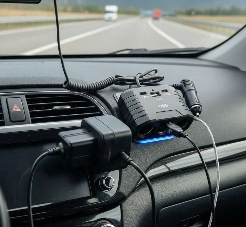 Type-C + USB Multi Socket Car Charger